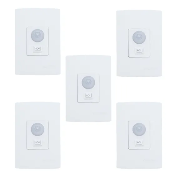 Kit 5 Sensor De Presença Parede Embutir 180 + Chave Qi6m Foto 1