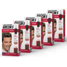 Kit 5 Shampoo Tintura Grecin 5 Castanho Médio Escuro 60ml Foto mini 1
