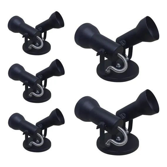 Kit 5 Spot De Luz Duplo Sobrepor 2 Lampadas Par20 Bulbo Soft Estrutura Preto Foto 1