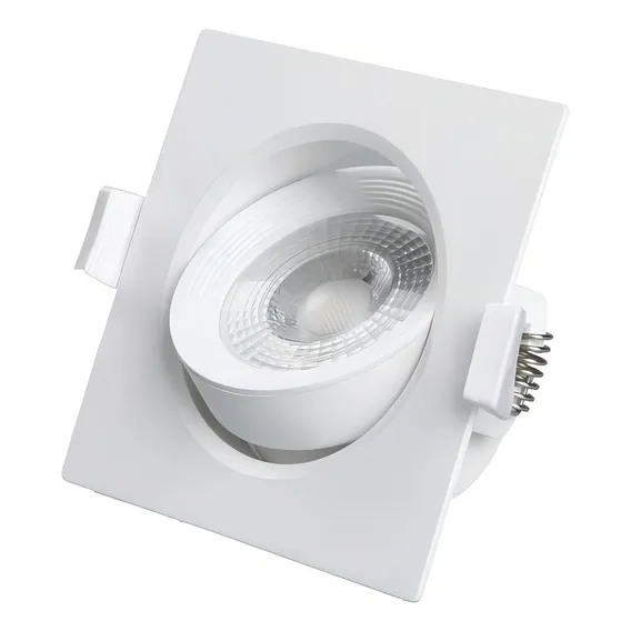 Kit 5 Spot Led Embutir 3w Quadrado 3000k Direcionável Foto 1
