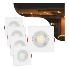 Kit 5 Spot RY spot embutir Cor Branco 5w Smd Led Quadrado Direcionável Teto Embutir quente 110V 220V (Bivolt) Foto mini 1