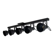 Kit 5 Spot Trilho Alumínio E27 Led Cores1141-5 Estrutura Preto Foto  mini 1