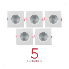 Kit 5 Spots Led Direcionável Quadrado Embutir 7w Dicróica Foto mini 2