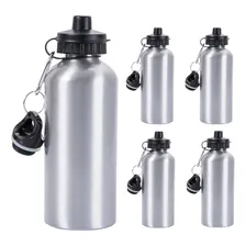 Kit 5 Squeeze De Alumínio Prata Com 2 Bicos Para Sublimação 600ml Cor Cinza Foto mini 1