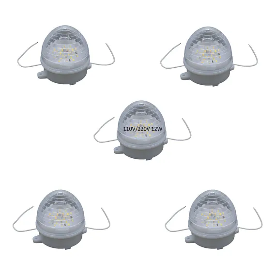 Kit 5 Strobo Led Redondo Flash 12w Decoração Externo Bivolt 110v/220v Foto 1