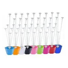 Kit 5 Suporte De Balão Mesa C/ 5 Varetas C/ Cachepot Cor Branco Foto  mini 1