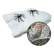 Kit 5 Teias Brancas C/ 10 Aranhas P/ Halloween Foto mini 4