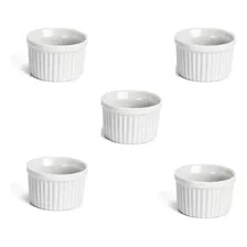 Kit 5 Tigela Ramekim Porcelana Canelado Médio 135ml Foto mini 1