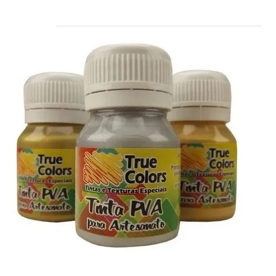 Kit 5 Tinta Pva Metal Para Artesanato 37ml True Colors Cor Escolher No Campo De Mensagem Foto 1