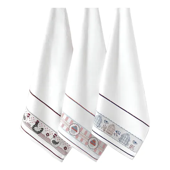 Kit 5 Toalhas Cozinha Pano De Copa Pano De Prato Atoalhado Cor Branco Foto 1