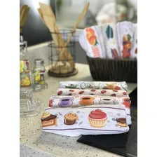 Kit 5 Toalhas Cozinha Pano De Copa Pano De Prato Atoalhado Cor Branco Foto mini 4