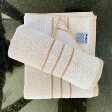 Kit 5 Toalhas De Rosto Atacado Teka Profiline Hotel Pousada Cor Branco Branca Fundo Bege Foto mini 2