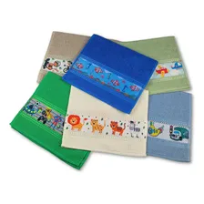 Kit 5 Toalhinha Escolar Mão Boca Lancheira Infantil Lavabo Cor Menino Foto  mini 1
