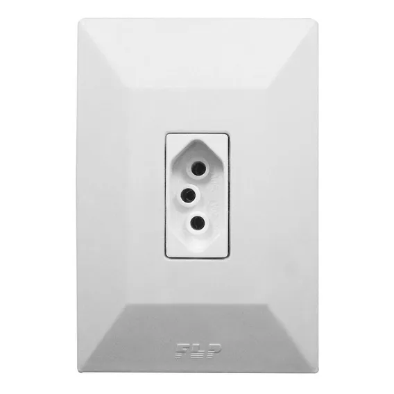 Kit 5 Tomada Simples 2p+t 10a Espelho Sem Parafuso Modular Cor Branco Foto 1