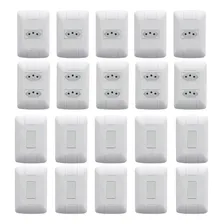 Kit 5 Tomadas 20a 5 Tomadas Duplas 20a 10 Interruptores Cor Branco Foto mini 1