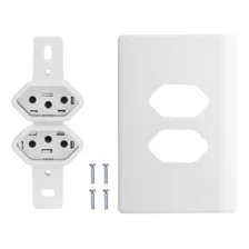 Kit 5 Tomadas Dupla 220 Volts Espelho Branco 10a 4x2 Foto mini 3