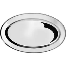Kit 5 Travessa Oval Inox Bandeja Para Servir Porções 35cm Foto mini 2