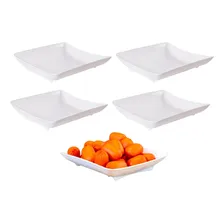 Kit 5 Travessa Quadrada Para Salgados Batata Frita 21cm Foto  mini 1