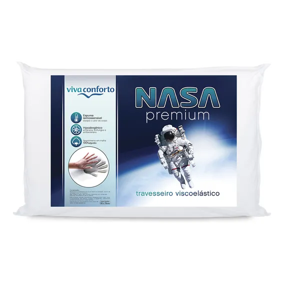 Kit 5 Travesseiros Nasa Visco Antiácaros Viva Conforto Foto 1