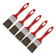 Kit 5 Trincha Simples Para Pintura Vermelho 1.1/2 Foto mini 1