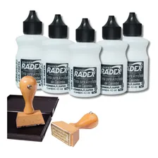 Kit 5 Un Tinta Almofada De Carimbo Preto 40ml Foto  mini 1