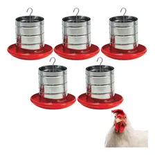 Kit 5 Und Comedouro Frango Aves Pintinhos Galinhas 5kg + Cor Vermelho Foto mini 1
