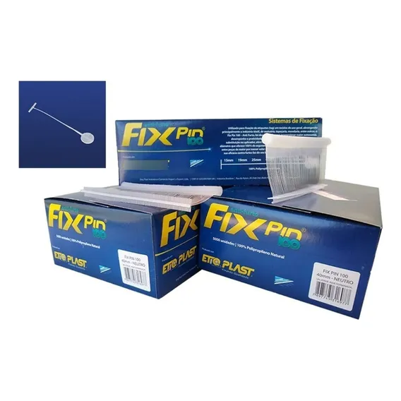 Kit 5 Unidades - Pino Fix Pin 40mm Cor Branco Fix Pin 40mm Foto 1