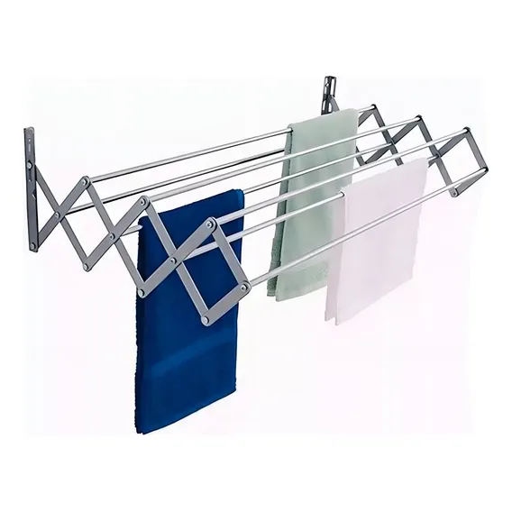 Kit 5 Varal De Parede Sanfonado AlumÃnio 100cm - Gibafer Foto 1