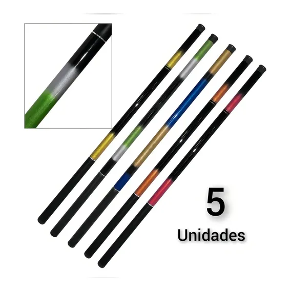 Kit 5 Varas Telescópica Mão Tilápia Fibra Vidro 2,70 Metros Foto 1