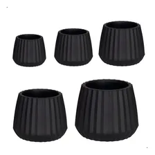 Kit 5 Vasos Cachepotwave Preto Foto mini 1