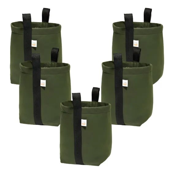 Kit 5 Vasos Planta Feltro 7 Litros Com Alça Resistente Cor Verde Foto 1