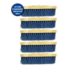 Kit 5 Vassoura Gari Industrial Varre Nylon Duro 40cm S/ Cabo Foto  mini 1