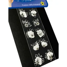 Kit 50 Adesivos Unhas Strass Nail, Artesanal, Branquinho Foto mini  2