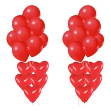 Kit 50 Balões Vermelho + 50 Corações 6 Polegadas - Decoração Foto mini 1