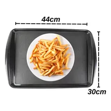 Kit 50 Bandeja Restaurante Self Service Fast Food 44x30cm Pleion Preto Foto mini 3