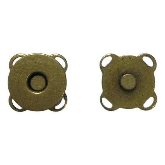 Kit 50 Botões Imantado Magnético Fecho Ouro Velho 14mm Imã Foto 1
