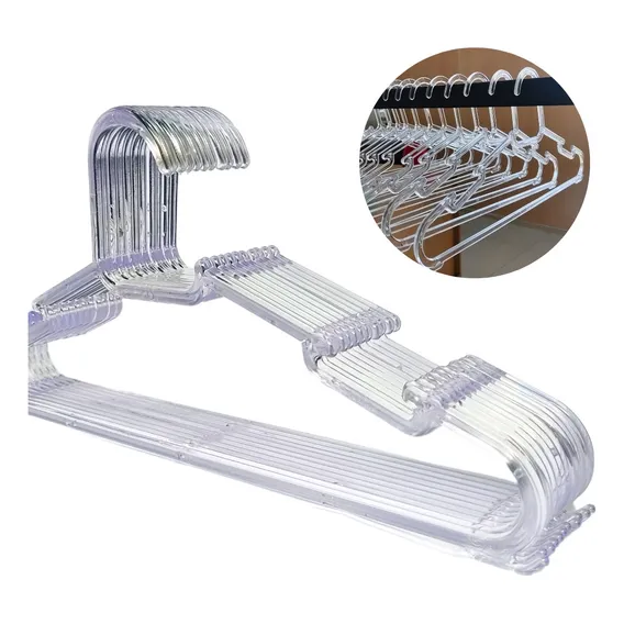 Kit 50 Cabide Transparente Adulto Resistente Cabide Acrilico Foto 1