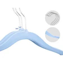 Kit 50 Cabides De Veludo Infantil Ultrafino Leves - 028 Cor Azul Foto mini 3