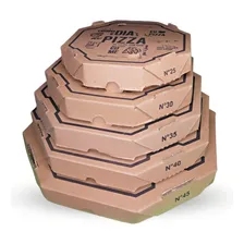 Kit 50 Caixa De Pizza 30 Cm Basic Delivery Pizzaria Cor Marrom-claro Foto mini 4