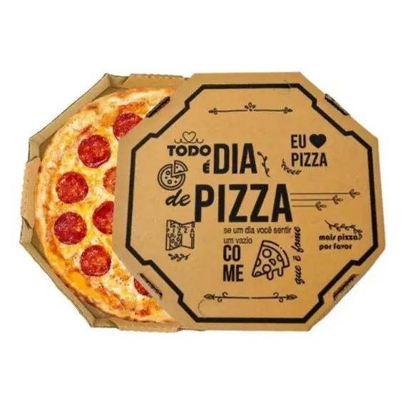 Kit 50 Caixa De Pizza 30 Cm Basic Delivery Pizzaria Cor Marrom-claro Foto 1