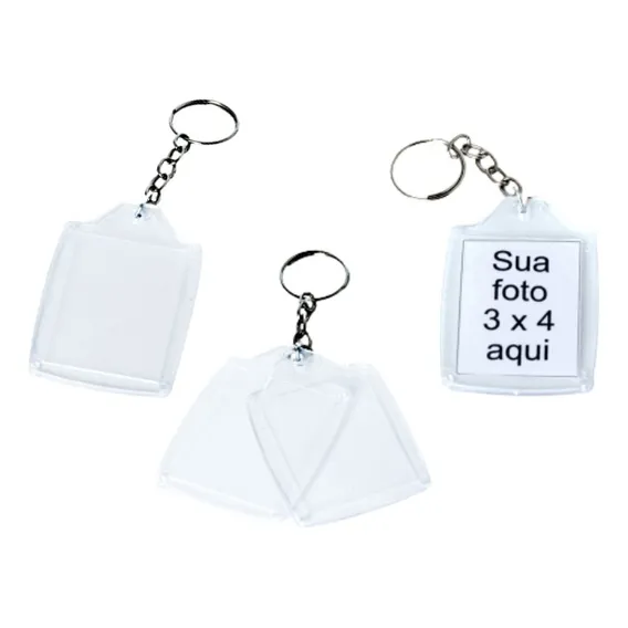 Kit 50 - Chaveirinho Acrílico 3 X 4 Para Personalizar Cor Transparente Foto 1