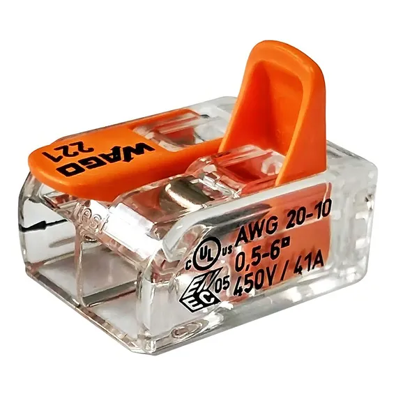 Kit 50 Conector 41a Emenda 2 Fios 6mm Wago 221-612 Foto 1
