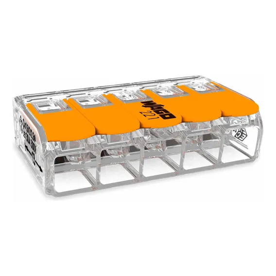 Kit 50 Conector 41a Emenda 5 Fios 6mm Wago 221-615 Foto 1