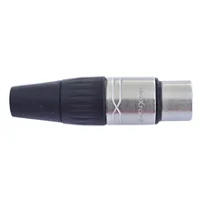 Kit 50 Conector Plug Xlr Canon 25 Macho + 25 Fêmea Roxtone Cor Prata Foto mini  3