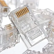 Kit 50 Conector Rj45 Cabo Rede Lan Plug Ethernet Cat5e Foto mini 4