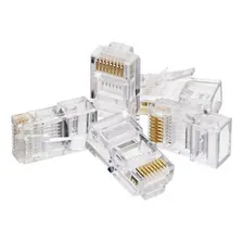 Kit 50 Conector Rj45 Cabo Rede Lan Plug Ethernet Cat5e Foto  mini 1