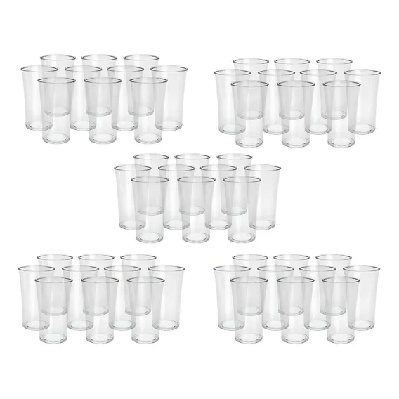Kit 50 Copo De Shot Aperitivo AcrÃlico Cristal Drink Dose Cor Transparente Foto 1