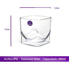 Kit 50 Copo De Whisky AcrÃlico Cristal Premium 260ml Festa Foto mini 3