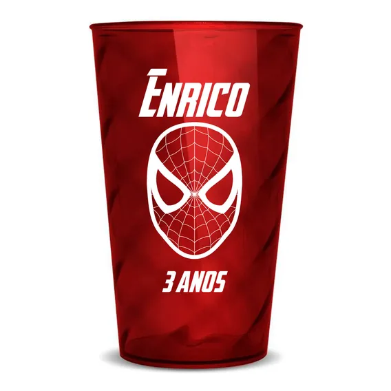 Kit 50 Copos Twister 500ml Em Acrílico Personalizados Cor Vermelho Foto 1