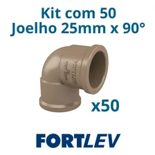 Kit 50 Cotovelo Joelho 3/4 Fortlev 90° Soldável 25mm Marrom Foto mini  3